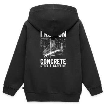 Ingénieur des ponts Construction de ponts - Sweat Premium à capuche zippé enfant bio - noir - Dos - AI Model Kid Male (0cm)