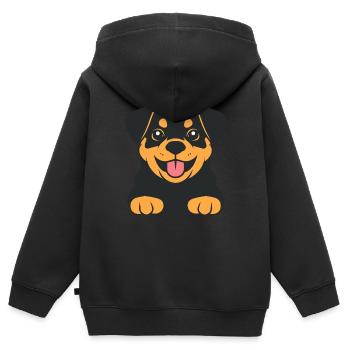 rottweiler - Sweat Premium à capuche zippé enfant bio - noir - Dos - AI Model Kid Male (0cm)