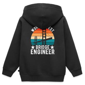 Ingénieur des ponts Construction de ponts - Sweat Premium à capuche zippé enfant bio - noir - Dos - AI Model Kid Male (0cm)
