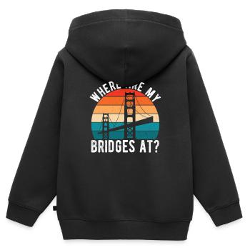 Ingénieur des ponts Construction de ponts - Sweat Premium à capuche zippé enfant bio - noir - Dos - AI Model Kid Male (0cm)