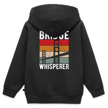 Ingénieur des ponts Construction de ponts - Sweat Premium à capuche zippé enfant bio - noir - Dos - AI Model Kid Male (0cm)