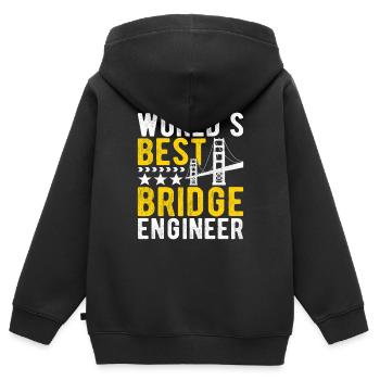 Ingénieur des ponts Construction de ponts - Sweat Premium à capuche zippé enfant bio - noir - Dos - AI Model Kid Male (0cm)