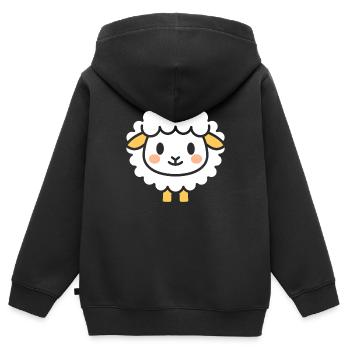 Schaf - Kinder Premium Organic Zip Hoodie - Schwarz - Hinten - AI Model Kid Male (0cm)