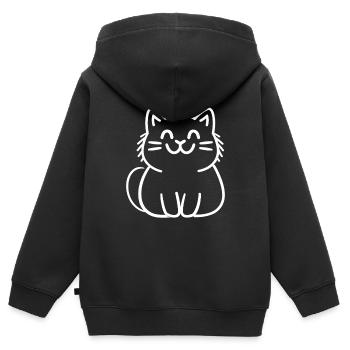 Persian cat - Kids Premium Organic Zip-up Hoodie - black - Back - AI Model Kid Male (0cm)