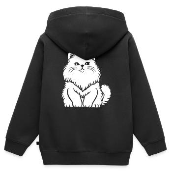 Persian cat - Kids Premium Organic Zip-up Hoodie - black - Back - AI Model Kid Male (0cm)