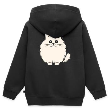 Persian cat - Kids Premium Organic Zip-up Hoodie - black - Back - AI Model Kid Male (0cm)