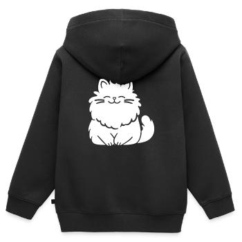 Persian cat - Kids Premium Organic Zip-up Hoodie - black - Back - AI Model Kid Male (0cm)