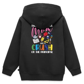 Diese Homeschool Mama Hat Einen Schwarm Auf Den - Kinder Premium Organic Zip Hoodie - Schwarz - Hinten - AI Model Kid Male (0cm)