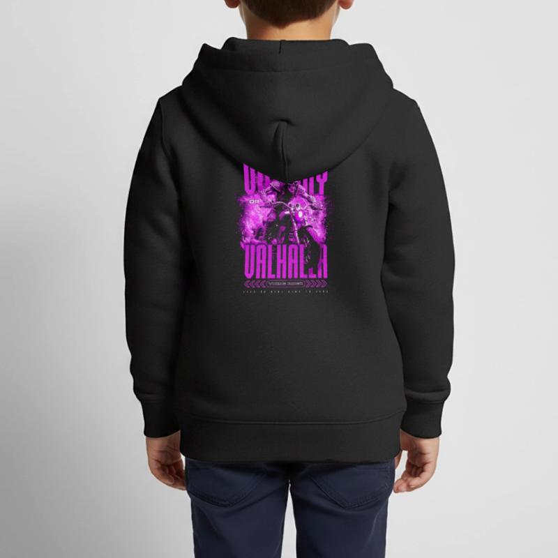 Motorrad Nordische Wikinger Sieg Oder Walhalla Kinder Premium Organic Zip Hoodie