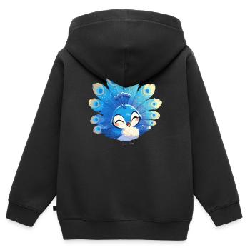 Peacocks Peacock - Kids Premium Organic Zip-up Hoodie - black - Back - AI Model Kid Male (0cm)