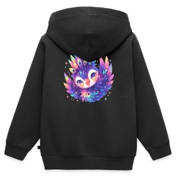 Peacocks Peacock - Kids Premium Organic Zip-up Hoodie - black - Back - AI Model Kid Male (0cm)