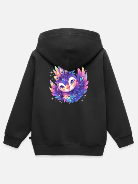 Pfaue Pfau - Kinder Premium Organic Zip Hoodie - Schwarz