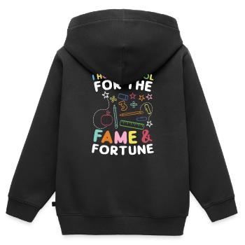 J’enseigne à la maison pour la gloire et la fortune - Sweat Premium à capuche zippé enfant bio - noir - Dos - AI Model Kid Male (0cm)