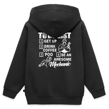 Mechanic Be An Awesome Mechanic - Kids Premium Organic Zip-up Hoodie - black - Back - AI Model Kid Male (0cm)