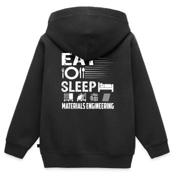 Materials Engineer Eat Sleep Materials Engineering - Kids Premium Organic Zip-up Hoodie - black - Back - AI Model Kid Male (0cm)