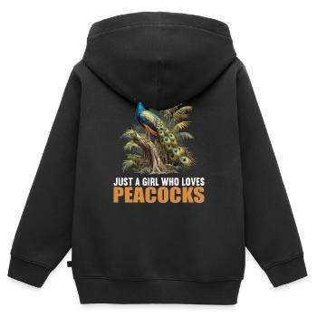 Peacocks Peacock - Kids Premium Organic Zip-up Hoodie - black - Back - AI Model Kid Male (0cm)