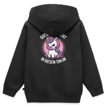 Don't look at me in that tone - Kids Premium Organic Zip-up Hoodie - black - Back - AI Model Kid Male (0cm)