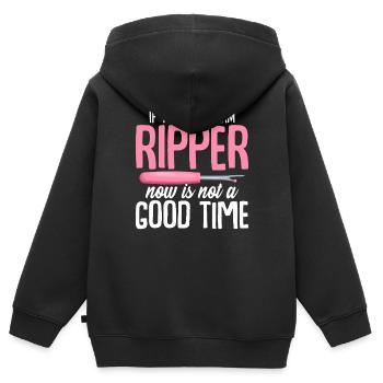 If You See A Seam Ripper Now Is Not A Good Time - Kids Premium Organic Zip-up Hoodie - black - Back - AI Model Kid Male (0cm)