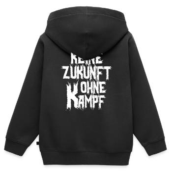 Pas d’avenir sans lutte - Motivation et protestation - Sweat Premium à capuche zippé enfant bio - noir - Dos - AI Model Kid Male (0cm)