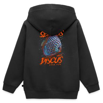 Ernsthaft im Bereich Diskusfische seit 1956 - Kinder Premium Organic Zip Hoodie - Schwarz - Hinten - AI Model Kid Male (0cm)