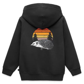 6199 hérissonTshirt PR t-shirt - Sweat Premium à capuche zippé enfant bio - noir - Dos - AI Model Kid Male (0cm)