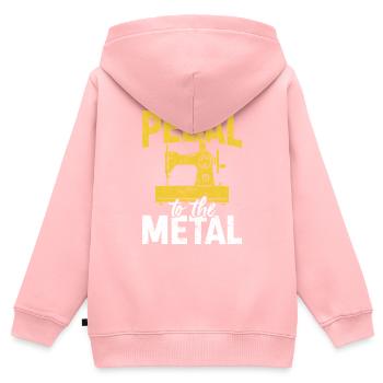 Pedal zum Metallnähen Handnähgarn - Kinder Premium Organic Zip Hoodie - Rosa - Hinten - AI Model Kid Female (0cm)