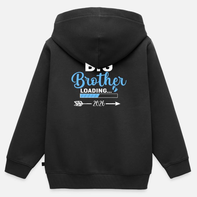 Big Brother ist 2026 Loading - Kinder Premium Organic Zip Hoodie - Schwarz