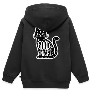 GUTE NACHT - Kinder Premium Organic Zip Hoodie - Schwarz - Hinten - AI Model Kid Male (0cm)