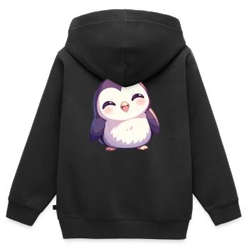 Pingouins Pingouin - Sweat Premium à capuche zippé enfant bio - noir - Dos - AI Model Kid Male (0cm)