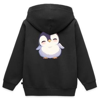 Pingouins Pingouin - Sweat Premium à capuche zippé enfant bio - noir - Dos - AI Model Kid Male (0cm)