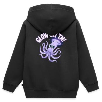 Glow Get 'Em Octopus Design - Sweat Premium à capuche zippé enfant bio - noir - Dos - AI Model Kid Male (0cm)
