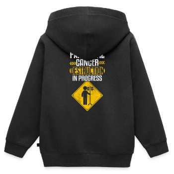 Bauchspeicheldrüsenkrebs Zerstörung Lila Band - Kinder Premium Organic Zip Hoodie - Schwarz - Hinten - AI Model Kid Male (0cm)