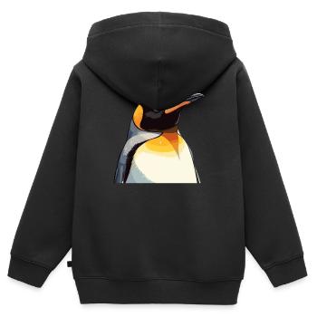 Pingouins Pingouin - Sweat Premium à capuche zippé enfant bio - noir - Dos - AI Model Kid Male (0cm)