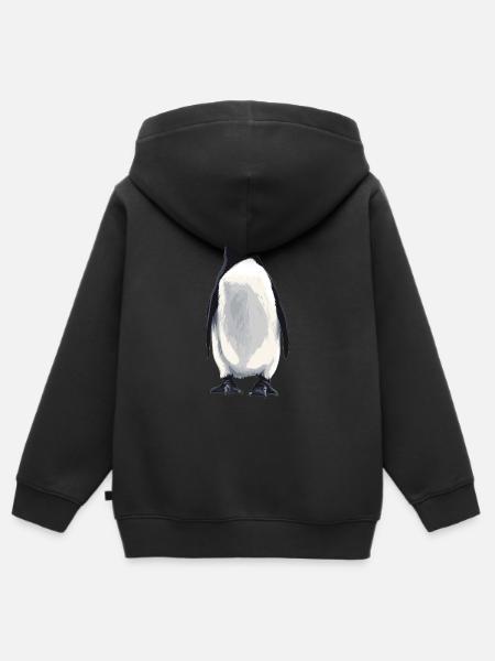 Pinguine Pinguin - Kinder Premium Organic Zip Hoodie - Schwarz