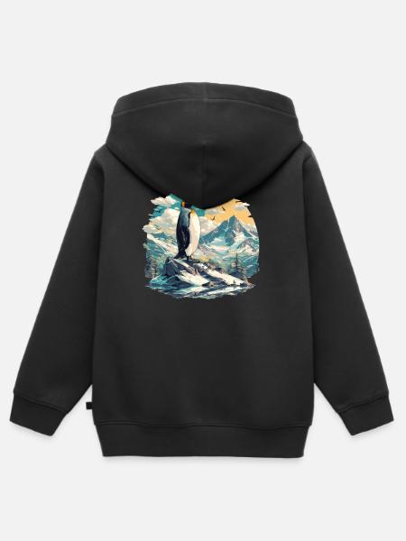 Pinguine Pinguin - Kinder Premium Organic Zip Hoodie - Schwarz