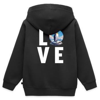 Pingouins Pingouin - Sweat Premium à capuche zippé enfant bio - noir - Dos - AI Model Kid Male (0cm)