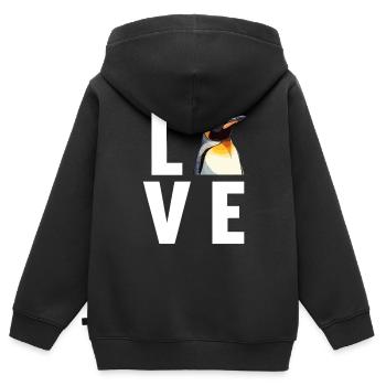 Pingouins Pingouin - Sweat Premium à capuche zippé enfant bio - noir - Dos - AI Model Kid Male (0cm)