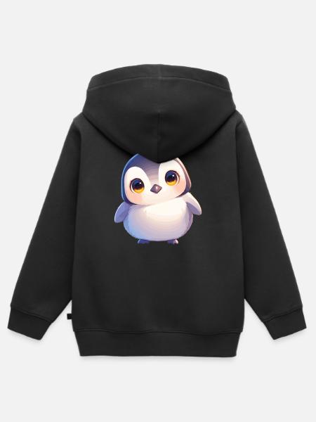 Pinguine Pinguin - Premium børne zip-hættetrøje økologisk - sort