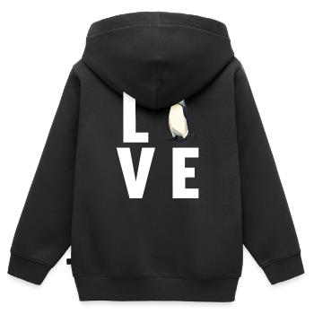 Pingouins Pingouin - Sweat Premium à capuche zippé enfant bio - noir - Dos - AI Model Kid Male (0cm)