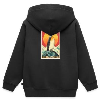 Pingouins Pingouin - Sweat Premium à capuche zippé enfant bio - noir - Dos - AI Model Kid Male (0cm)