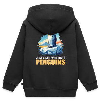 Pingouins Pingouin - Sweat Premium à capuche zippé enfant bio - noir - Dos - AI Model Kid Male (0cm)