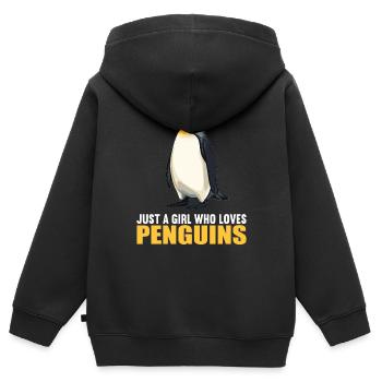 Pingouins Pingouin - Sweat Premium à capuche zippé enfant bio - noir - Dos - AI Model Kid Male (0cm)