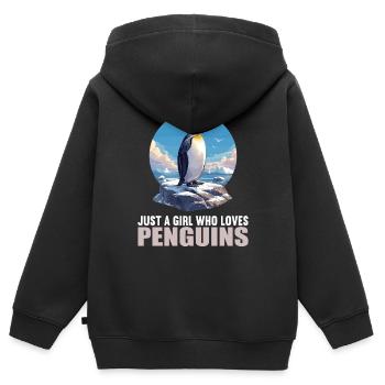 Pingouins Pingouin - Sweat Premium à capuche zippé enfant bio - noir - Dos - AI Model Kid Male (0cm)