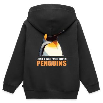 Pingouins Pingouin - Sweat Premium à capuche zippé enfant bio - noir - Dos - AI Model Kid Male (0cm)