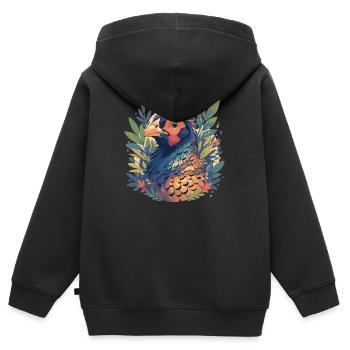 Faisans Faisan - Sweat Premium à capuche zippé enfant bio - noir - Dos - AI Model Kid Male (0cm)