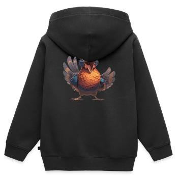 Faisans Faisan - Sweat Premium à capuche zippé enfant bio - noir - Dos - AI Model Kid Male (0cm)