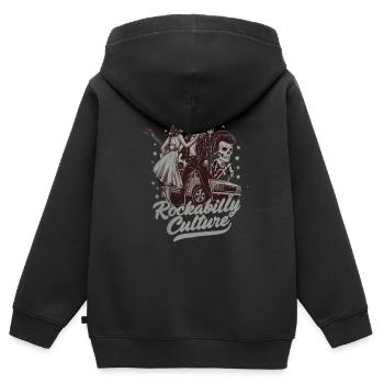 Rockabilly Culture Retro Musikstil - Kinder Premium Organic Zip Hoodie - Schwarz - Hinten - AI Model Kid Male (0cm)