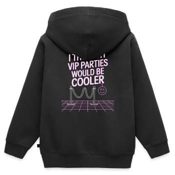 I Thought VIP Parties Would Be Cooler Ironie VIP - Kinder Premium Organic Zip Hoodie - Schwarz - Hinten - AI Model Kid Male (0cm)