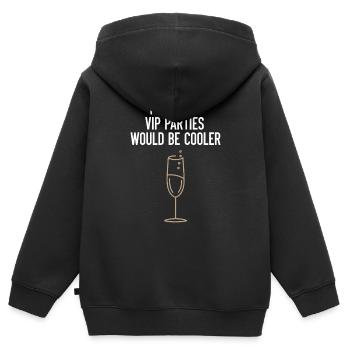 I Thought VIP Parties Would Be Cooler Ironie VIP - Kinder Premium Organic Zip Hoodie - Schwarz - Hinten - AI Model Kid Male (0cm)