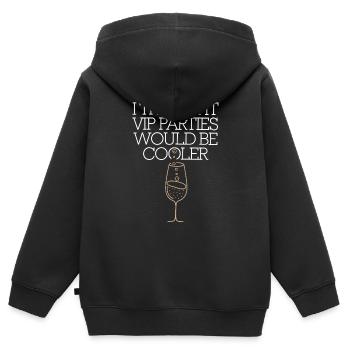 I Thought VIP Parties Would Be Cooler Ironie VIP - Kinder Premium Organic Zip Hoodie - Schwarz - Hinten - AI Model Kid Male (0cm)